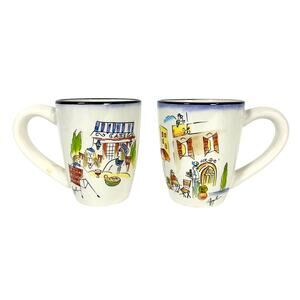 Sakura Provence Design by Apple French Village 4.5" Coffee Mugs-Set of 2